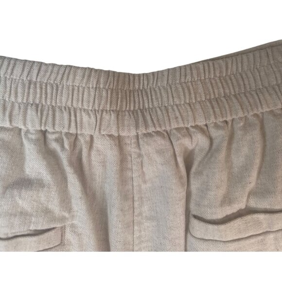 Banana Republic Wide Leg S Cropped Linen Blend Pants Soft Neutral Comfortable - Picture 13 of 16